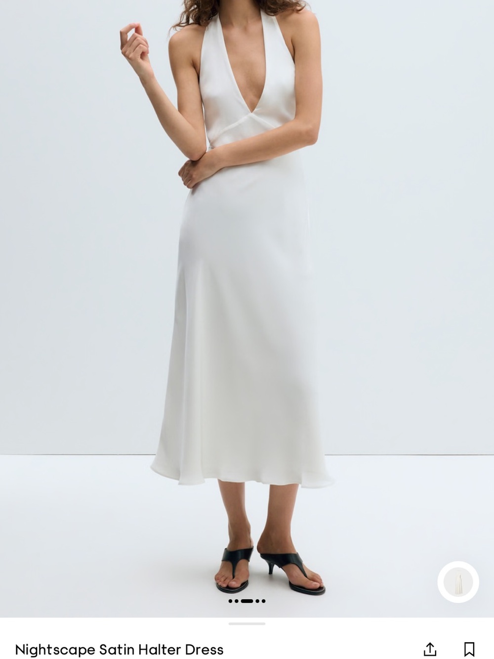 BNWT Aritiza Nightscape Satin Halter Dress - Admiral (Navy) XL